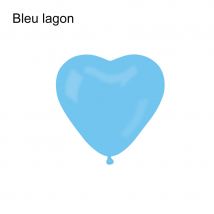 50 ballons en forme de coeur (Lagon, 25cm)