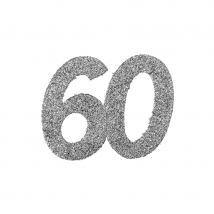 6 confetti âge argentées de 5cm (60 ans)