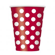 6 Gobelets à pois (Rouge)