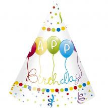 Accessoires de fête d'anniversaire Happy Birthday (6 chapeaux)