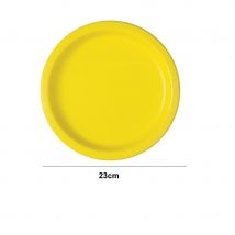Assiettes jaunes en carton (16 assiettes de 23cm)