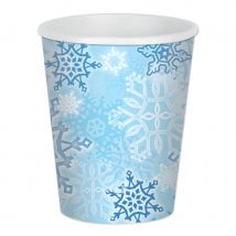 Assiettes ou gobelets imprimés flocons de neige (8 gobelets)