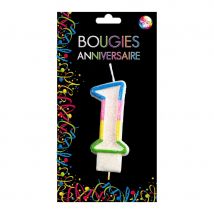 Bougie chiffre anniversaire (Chiffre 1)