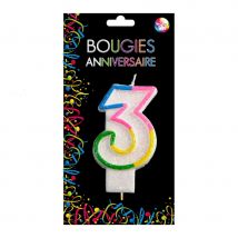 Bougie chiffre anniversaire (Chiffre 3)