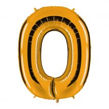 Ballon chiffre doré (Chiffre 0)