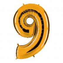 Ballon chiffre doré (Chiffre 9)