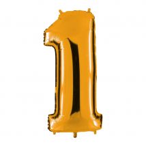 Ballon chiffre doré (Chiffre 1)