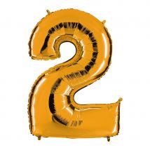 Ballon chiffre doré (Chiffre 2)
