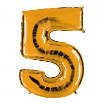Ballon chiffre doré (Chiffre 5)