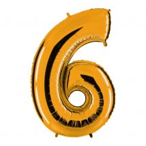 Ballon chiffre doré (Chiffre 6)