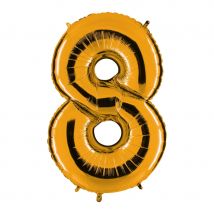 Ballon chiffre doré (Chiffre 8)