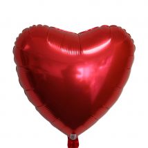 Ballon coeur de 45cm en aluminium (Rouge brillant)
