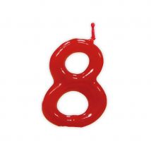 Bougie chiffre d'anniversaire rouge 5cm (Chiffre 8)