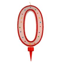 Bougie chiffre géant de 15cm (Chiffre 0)