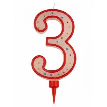 Bougie chiffre géant de 15cm (Chiffre 3)