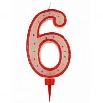 Bougie chiffre géant de 15cm (Chiffre 6)