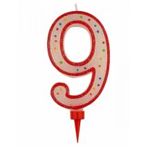 Bougie chiffre géant de 15cm (Chiffre 9)
