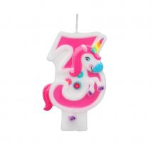 Bougie chiffre licorne (Chiffre 3)