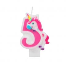 Bougie chiffre licorne (Chiffre 5)