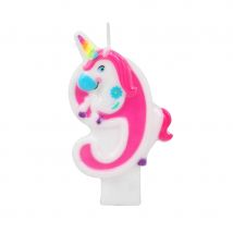 Bougie chiffre licorne (Chiffre 9)