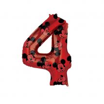 Ballon chiffre Mickey Mouse d'anniversaire, 66 cm (Chiffre 4)