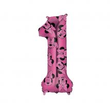 Ballon chiffre Minnie d'anniversaire, 66 cm (Chiffre 1)