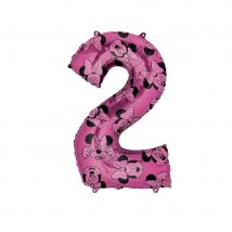 Ballon chiffre Minnie d'anniversaire, 66 cm (Chiffre 2)