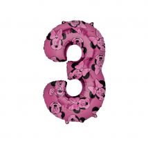 Ballon chiffre Minnie d'anniversaire, 66 cm (Chiffre 3)