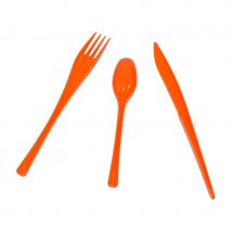 Boite de 30 couverts en plastique (ORANGE)