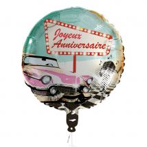 Ballon d'anniversaire Rock n roll, 45cm (Joyeux Anniversaire)