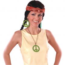 Boucles d'oreilles et collier peace and love (Vert)