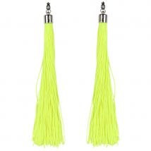 Boucles d'oreilles longues franges fluo adulte (Jaune)