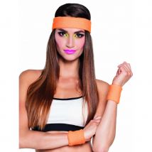 Bandeau et tours de poignet années 80 (Orange)
