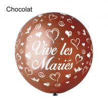 Ballon géant de mariage, vive les mariés (Chocolat)