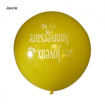 Ballons géant joyeux anniversaire (Jaune citron)
