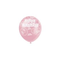 Ballons roses d'anniversaire avec âge imprimé (Happy Birthday)
