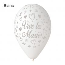 Ballons vive les mariés (Blanc)