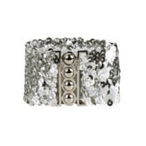 Ceinture disco à sequins pour femme (Argent)
