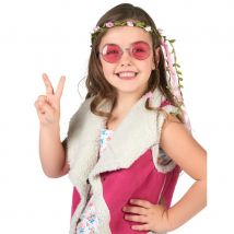 Couronne de fleurs style hippie pour enfant (Rose)