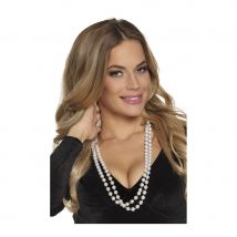 Collier de perles, double rangée (Blanc)