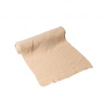 Chemin de table en gaze de coton, 3m sur 30cm (Beige)