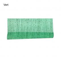 Chemin de table rayures et paillettes, organza (Vert)