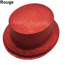 Chapeau haut de forme à paillettes (Rouge)