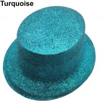 Chapeau haut de forme à paillettes (Turquoise)