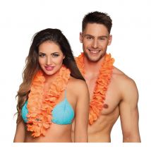 Collier hawaïen fluo, luxe (Orange)