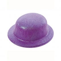 Chapeau melon pailletté (Violet)