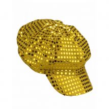Casquette recouvertes de sequins, disco (Or)