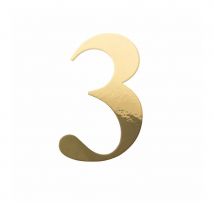 Chiffre sticker doré de 15cm (Chiffre 3)