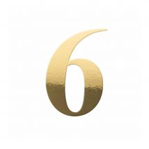 Chiffre sticker doré de 15cm (Chiffre 6)