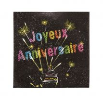 Déco Anniversaire feux d'artifice (20 Serviettes anniversaire)